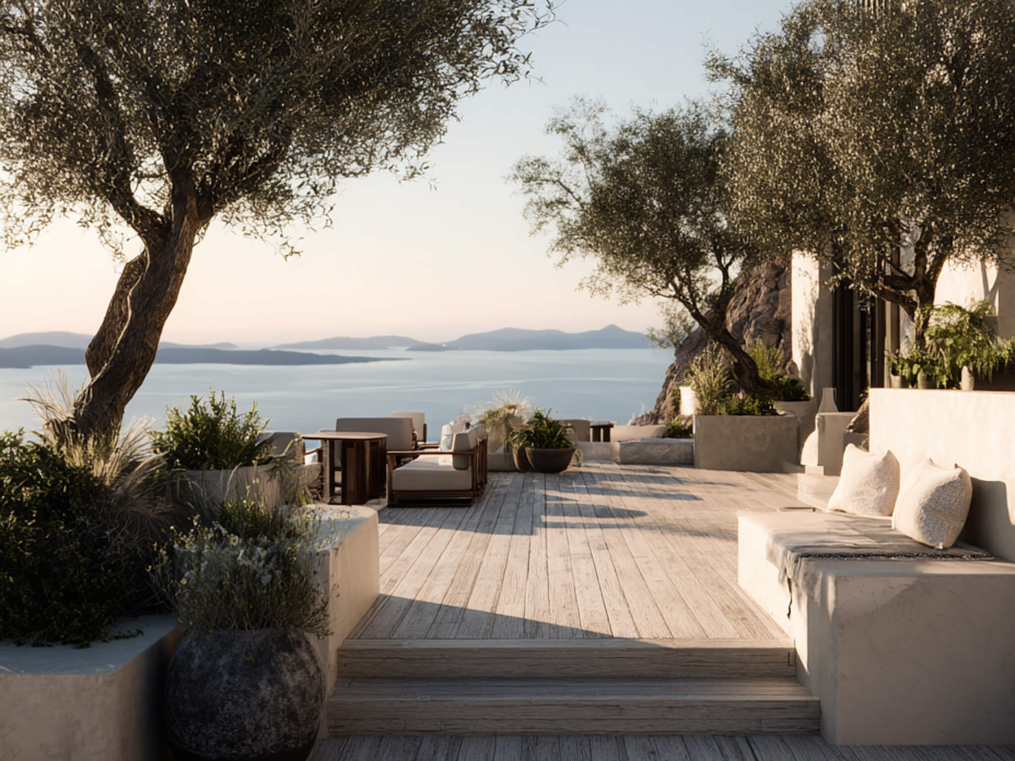 u4316996826 Wide shot of a Ocean view terrace with olive tree ba320dac 2bfb 4ad9 a3cc 253719fbf94c 2 1
