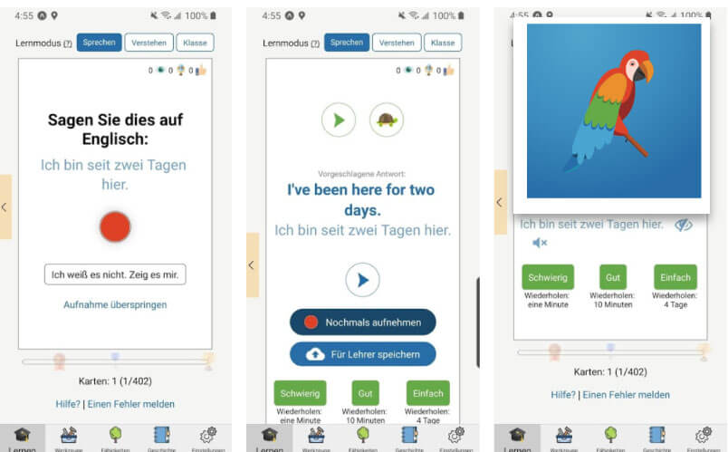 Speechling als Englisch Lernen App