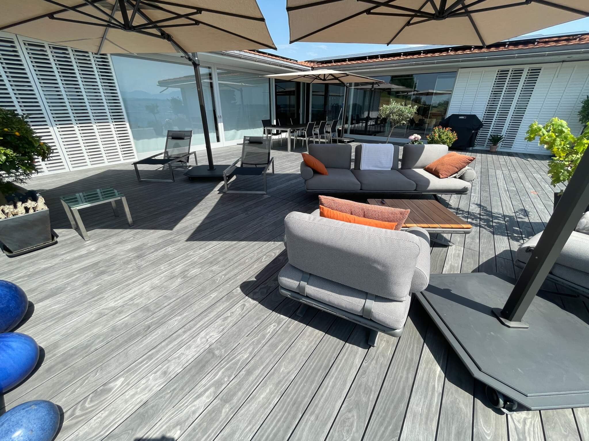 Holzterrasse Accoya Color Grey