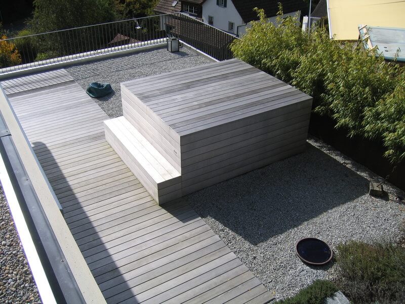 Whirlpool Abdeckung Holz grau