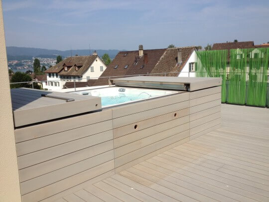Whirlpool Abdeckung Holz grau