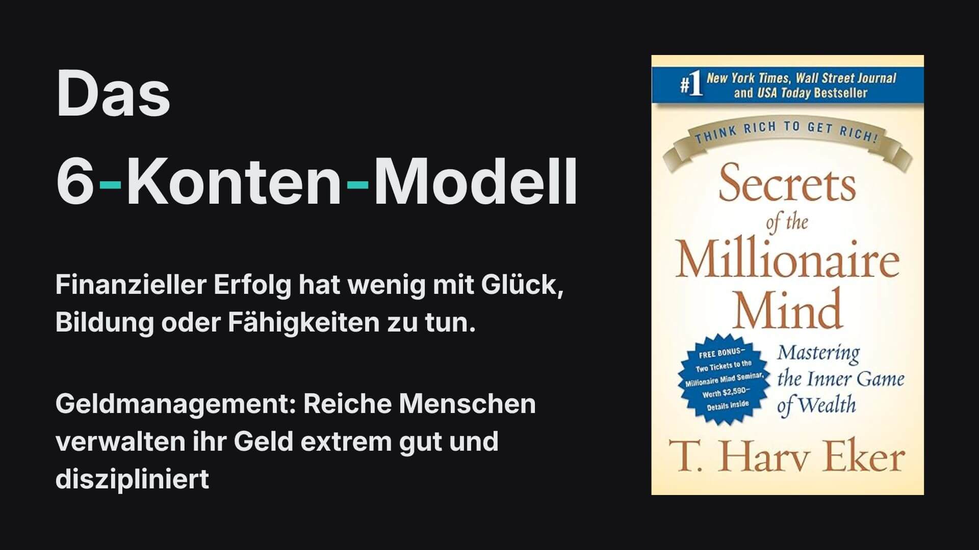 Geld aufteilen nach dem 6 Konten Modell von T Harv Eker