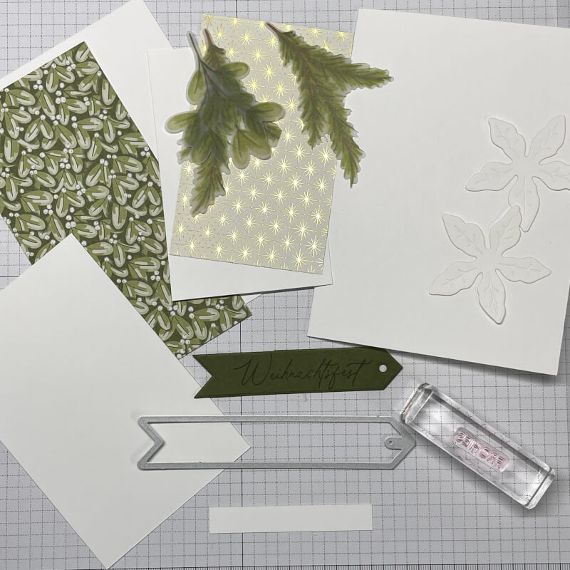 stampin up gruen goldene weihnachten grusskarte 2