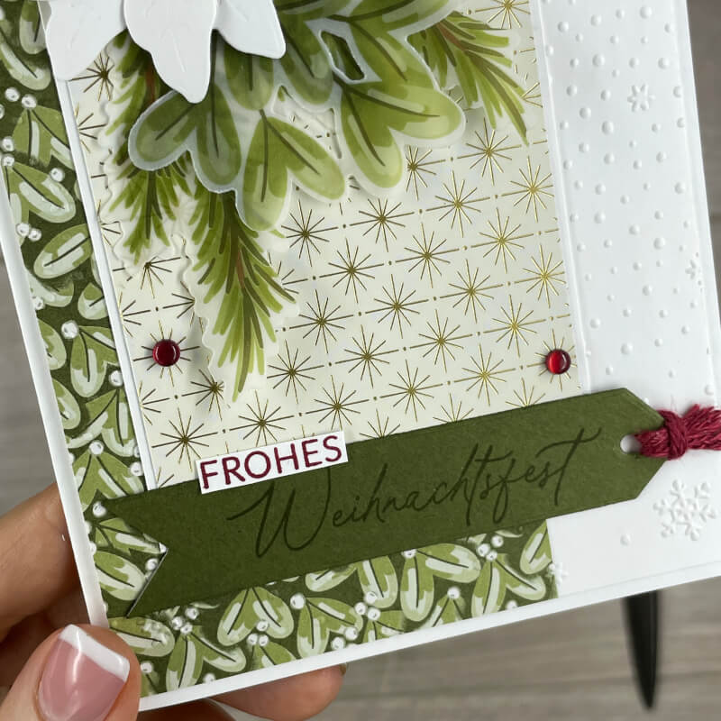 stampin up gruen goldene weihnachten grusskarte 9