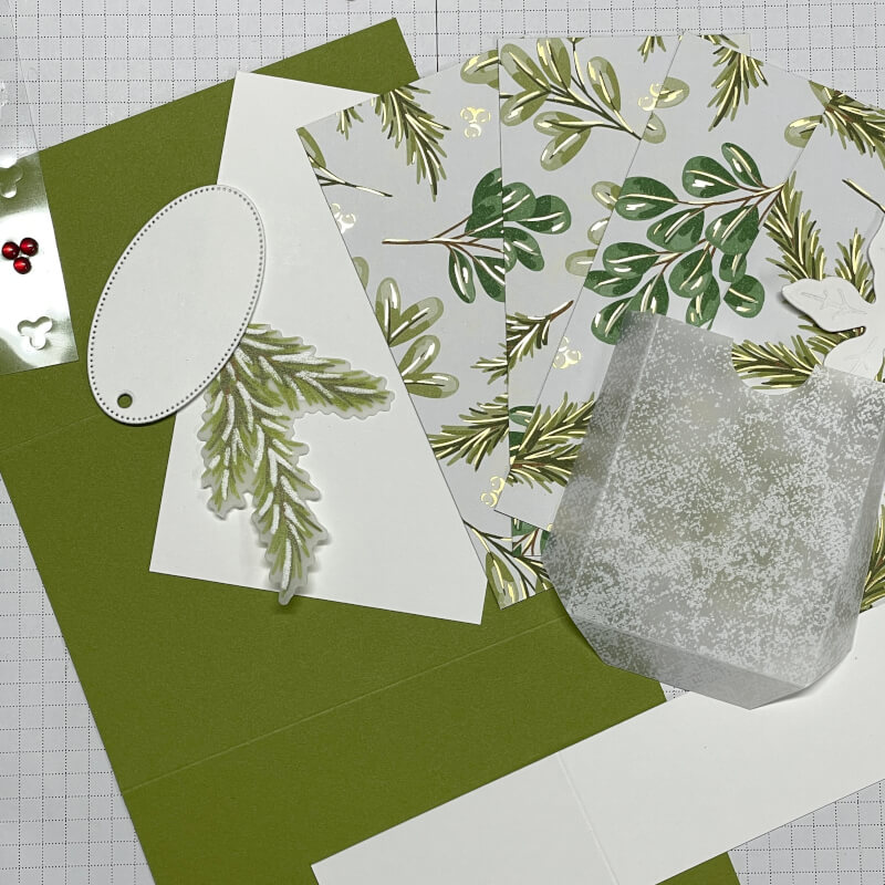stampin up gruen goldene weihnachten gutscheinkarte mit banderole 1