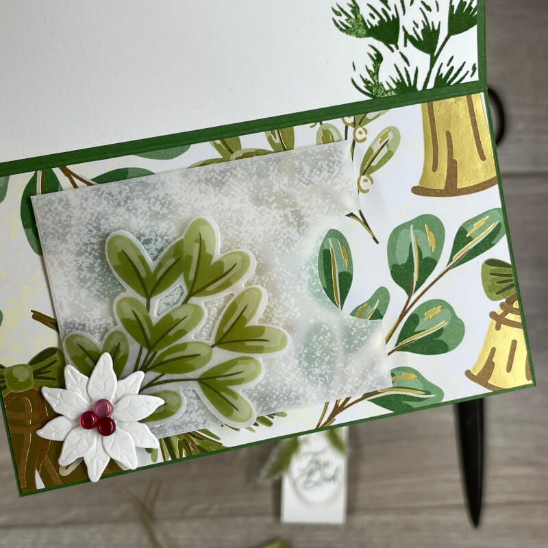 stampin up gruen goldene weihnachten gutscheinkarte mit banderole 7