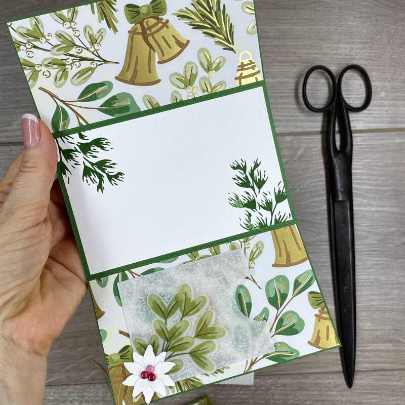 stampin up gruen goldene weihnachten gutscheinkarte mit banderole 8