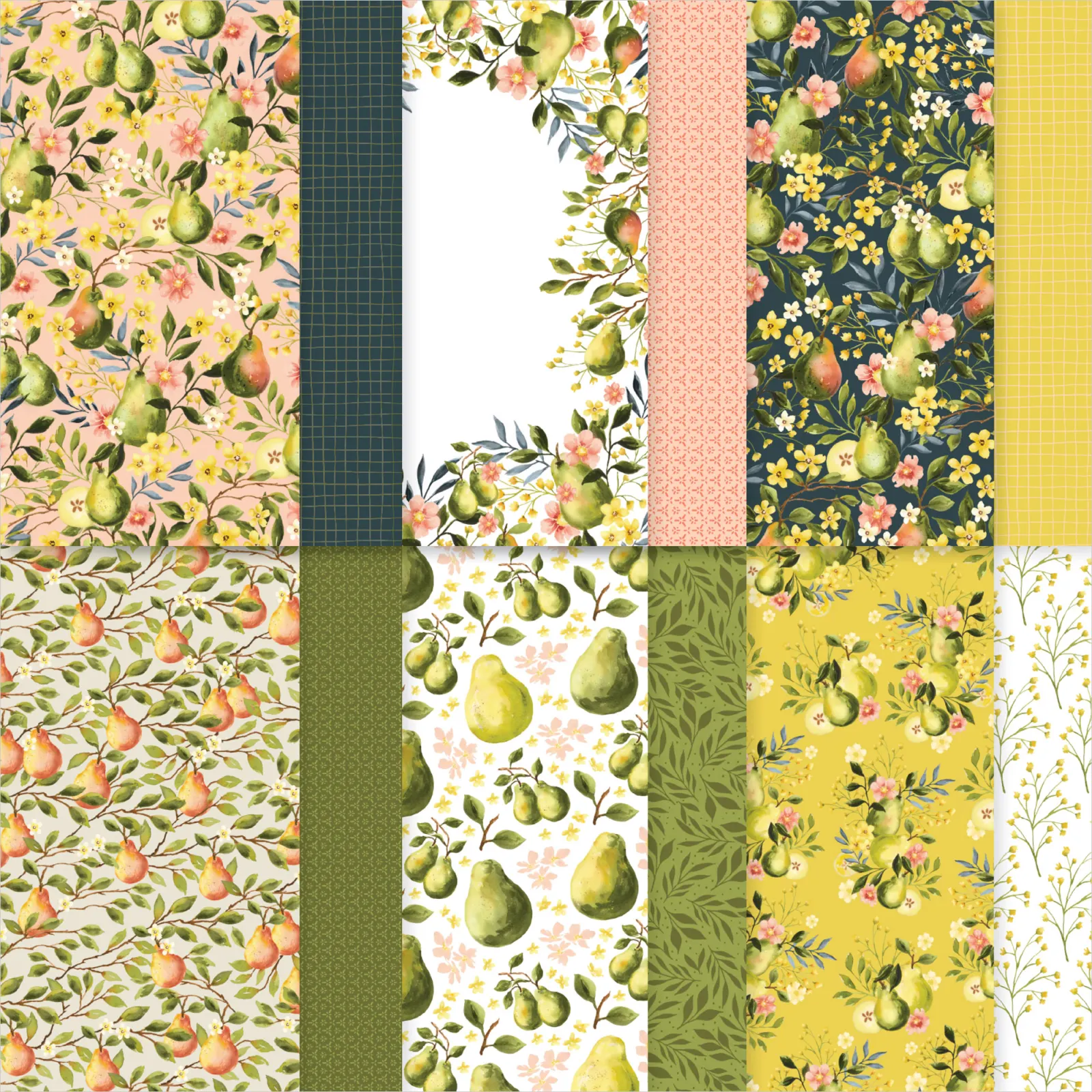 Designerpapier Malerische Birnen