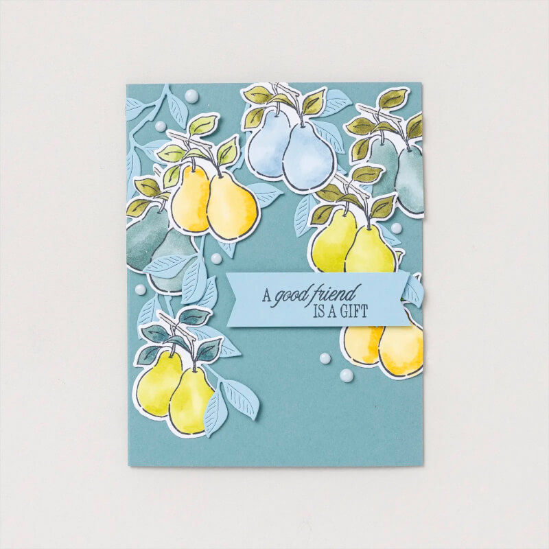 Grußkarte mit Birnen