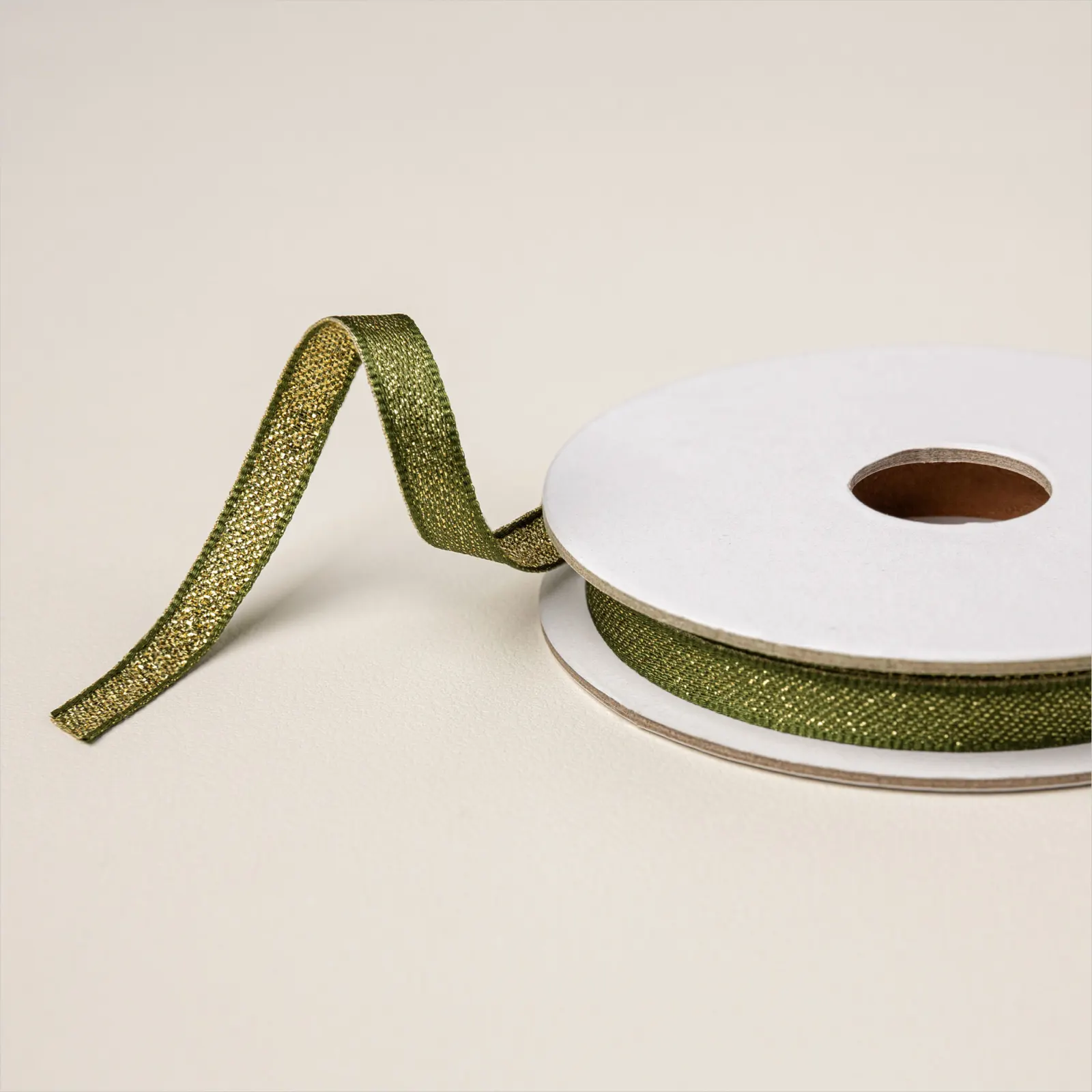 Geschenkband Moosgrün und Gold