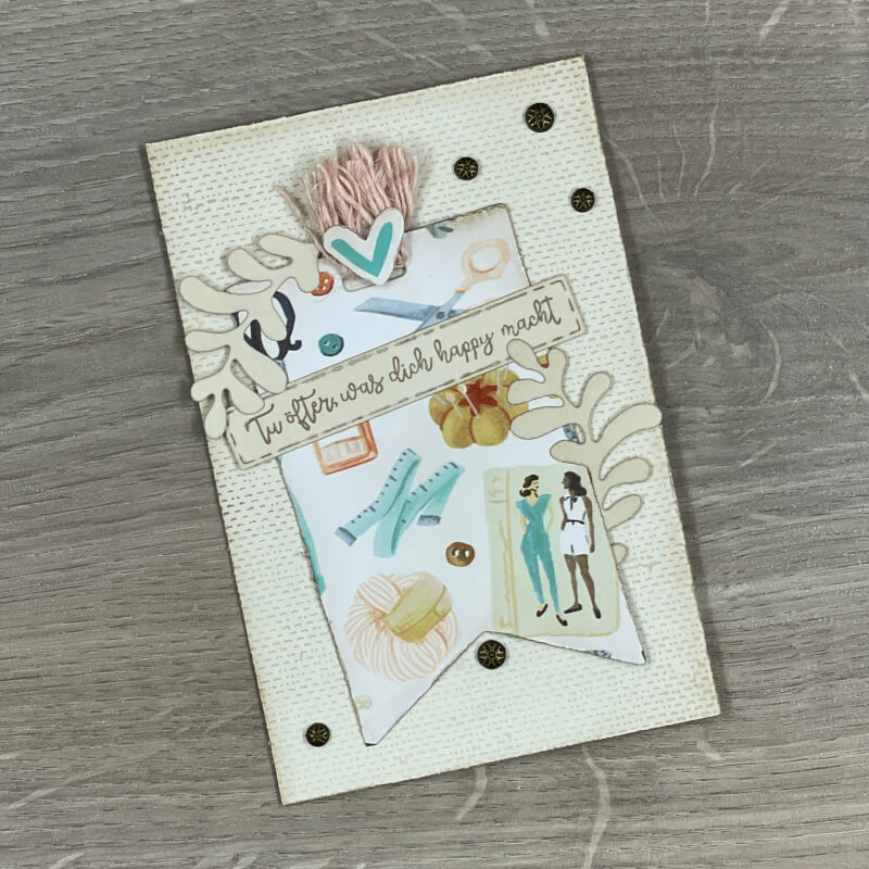 Stempelset und Stanzformen mit einer Karte