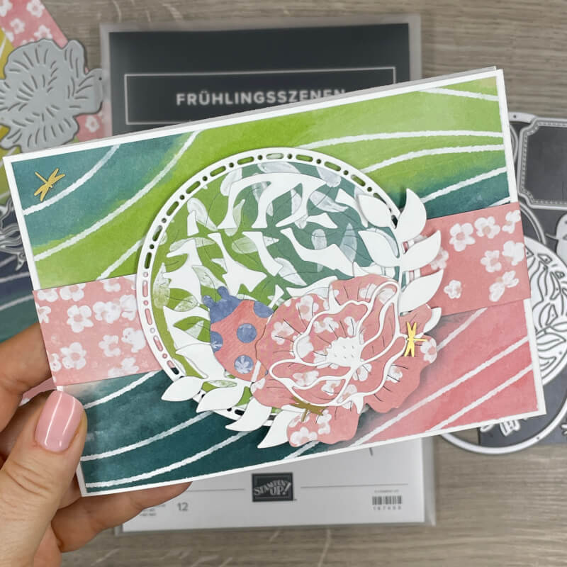 fruehlingsszenen stampin up tolle karte mit durchblick anleitung