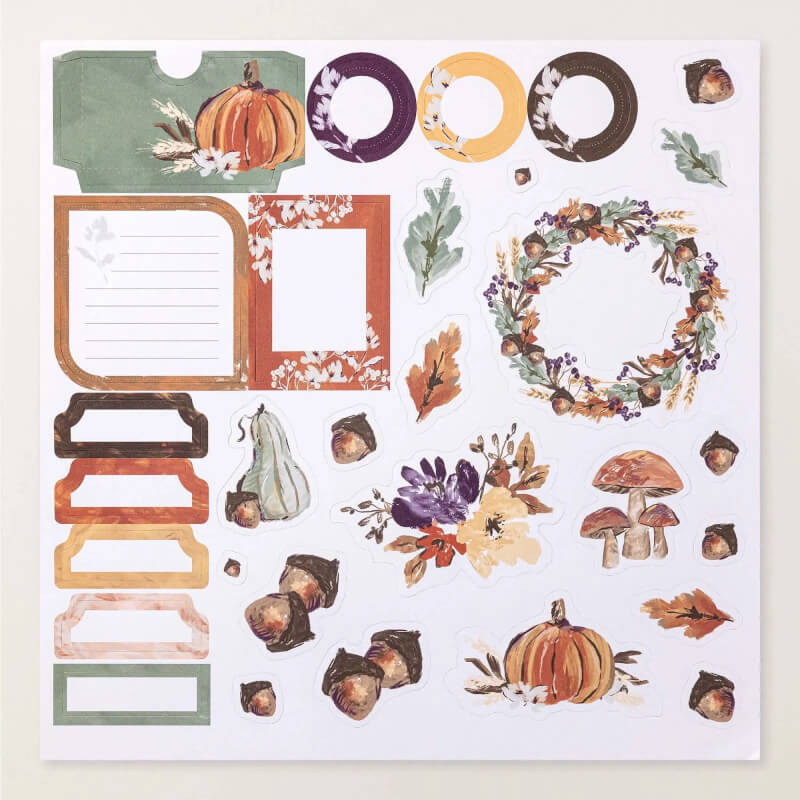 Besonderes Designerpapier Bunte Herbstzeit, Stanzbogen
