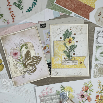 Kreativset Vintage-Grüße - Kartenideen und mehr