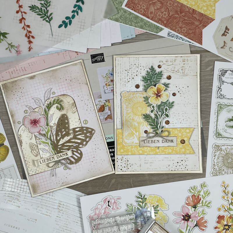 Kreativset Vintage-Grüße - Kartenideen und mehr