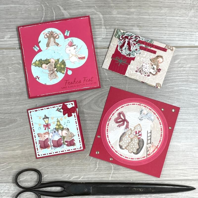 Einfache Weihnachtskarten basteln mit dem Designerpapier Kleine Weihnacht