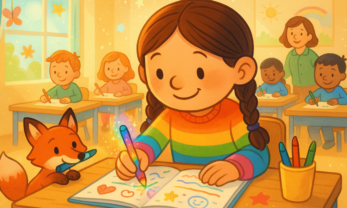 Mira malt sich die Schule bunt