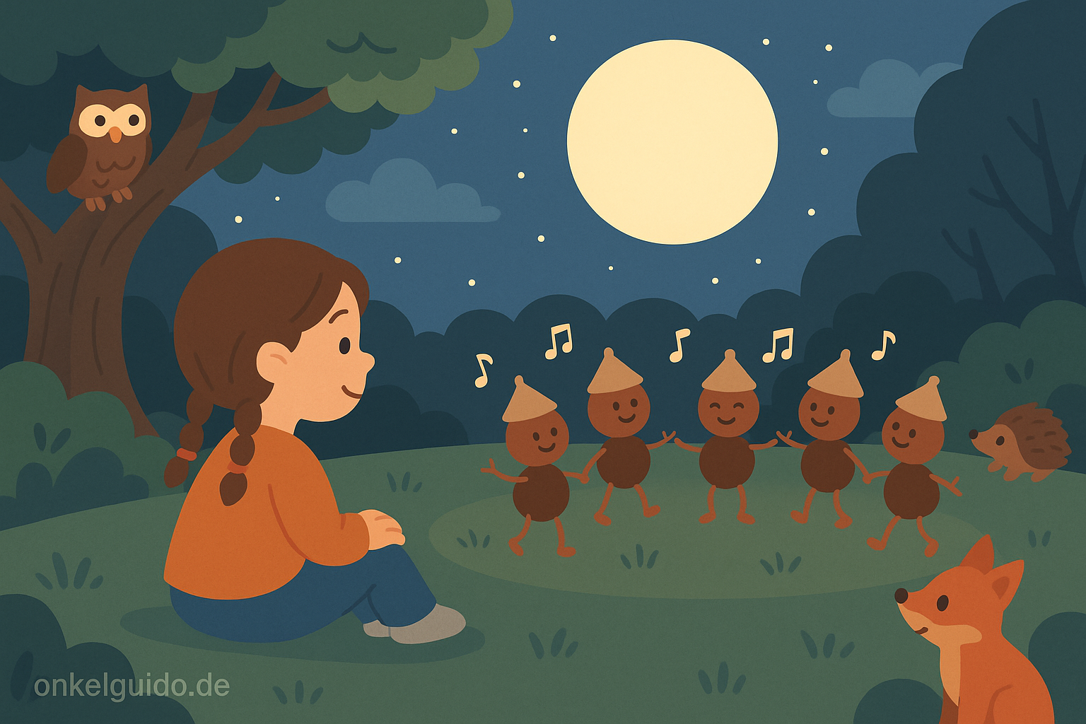 Die singenden Kastanienmännchen im Mondscheinwald