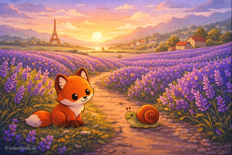 Der kleine Fuchs & die Schnecke im Lavendelfeld
