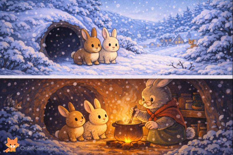Die zwei kleinen Hasen & der Schnee, der alles leise machte