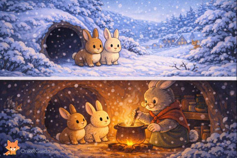 Die zwei kleinen Hasen & der Schnee, der alles leise machte