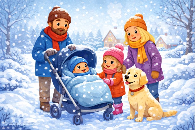 Die kleine Familie & der erste Schnee