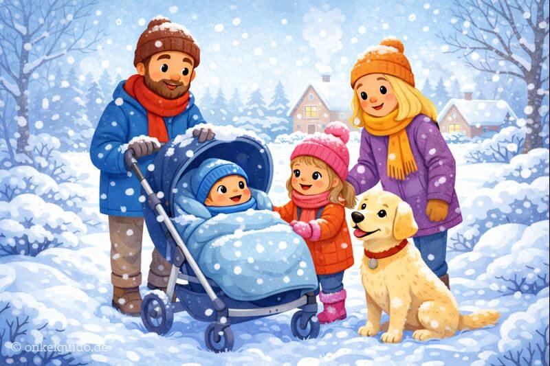 Die kleine Familie & der erste Schnee