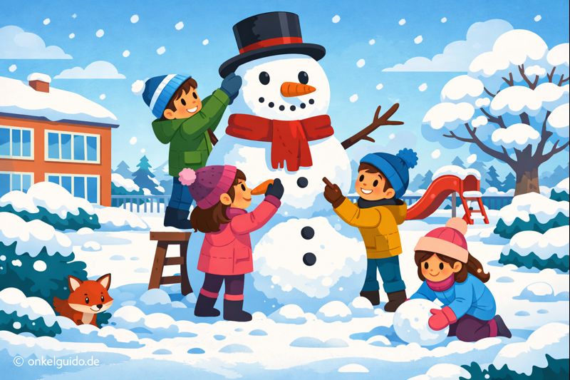 Der Schneemann auf dem Schulhof. Ein Freundschaftsabenteuer