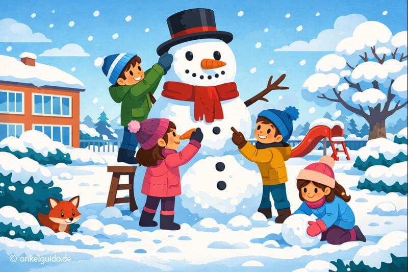 Der Schneemann auf dem Schulhof. Ein Freundschaftsabenteuer