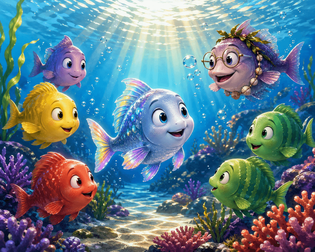 Blublu, der kleine Fisch, der seine Farben fand