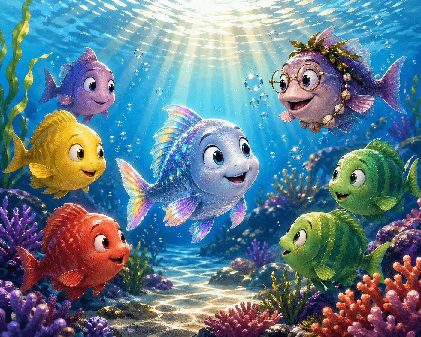 Blublu, der kleine Fisch, der seine Farben fand