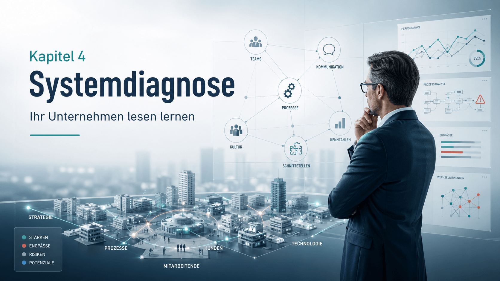 Manager schaut sich Betriebszahlen an