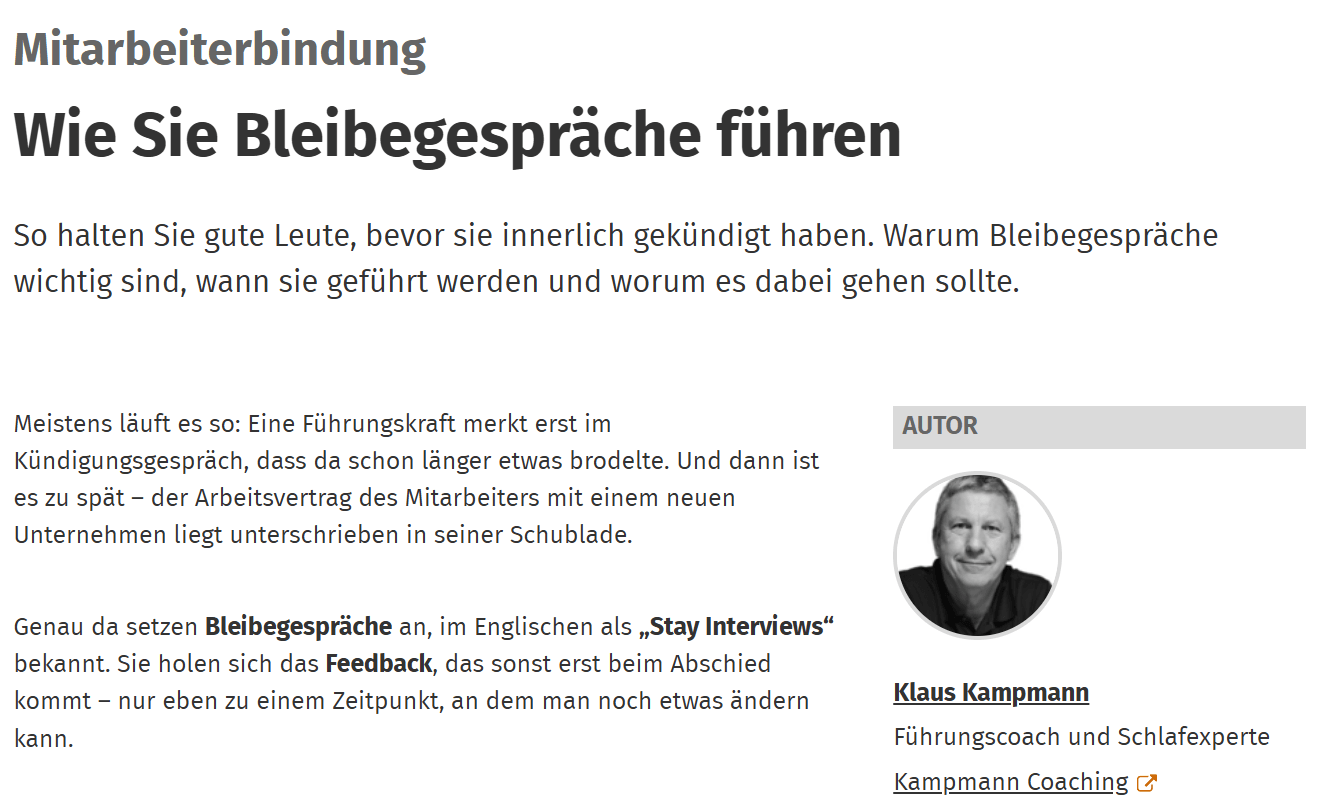 Wie Sie Bleibegespräche führen