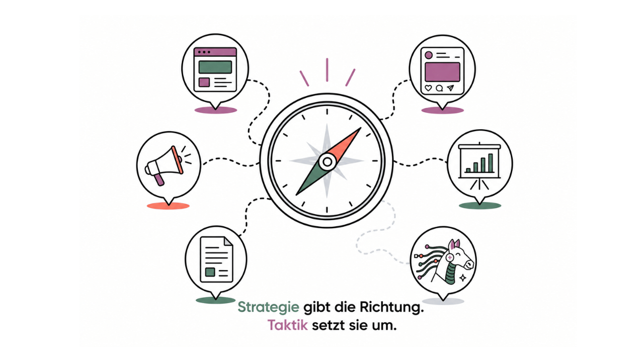 Marketing-Strategie vs. Taktik: Was Geschäftsführungen in B2B-KMU wirklich entscheiden müssen