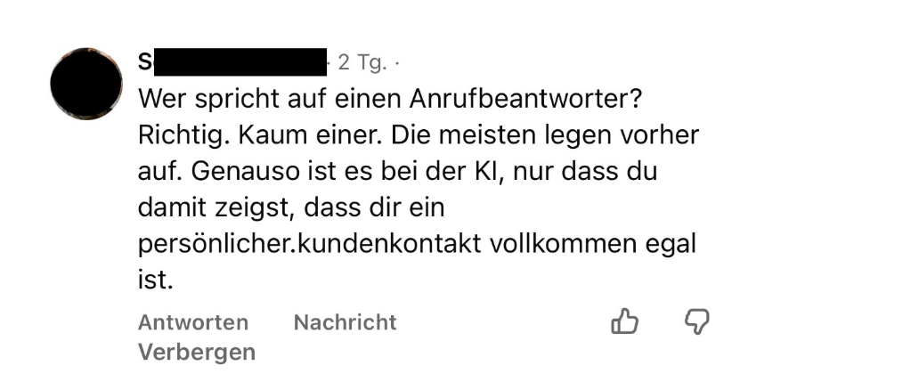 screenshot kommentar zu telefon ki