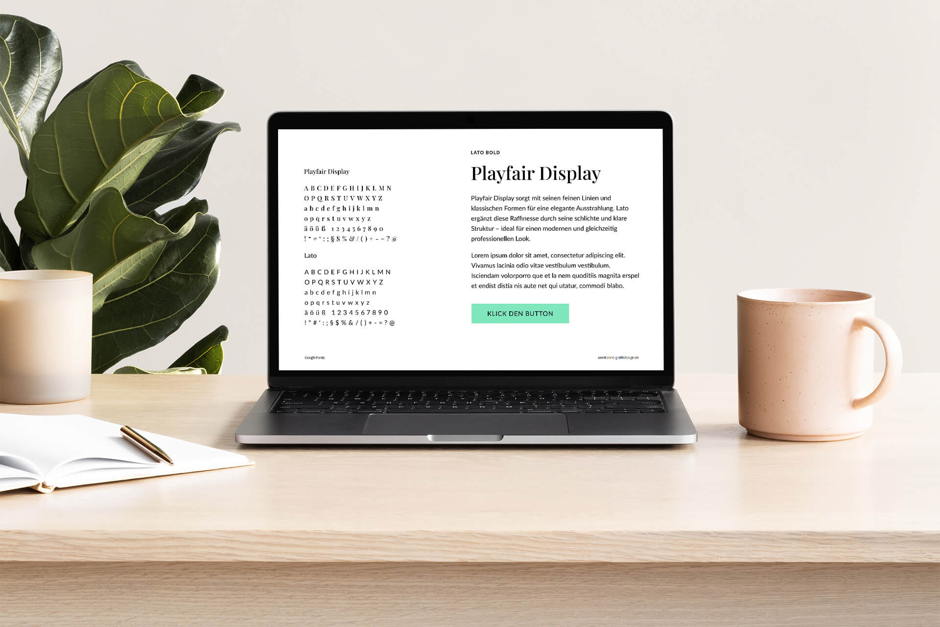 playfair display und lato font kombination