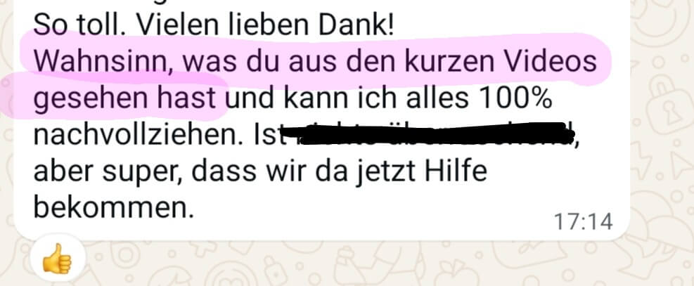 WhatsApp-Nachricht einer Mama