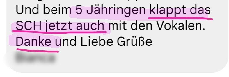 WhatsApp-Nachricht einer Mama