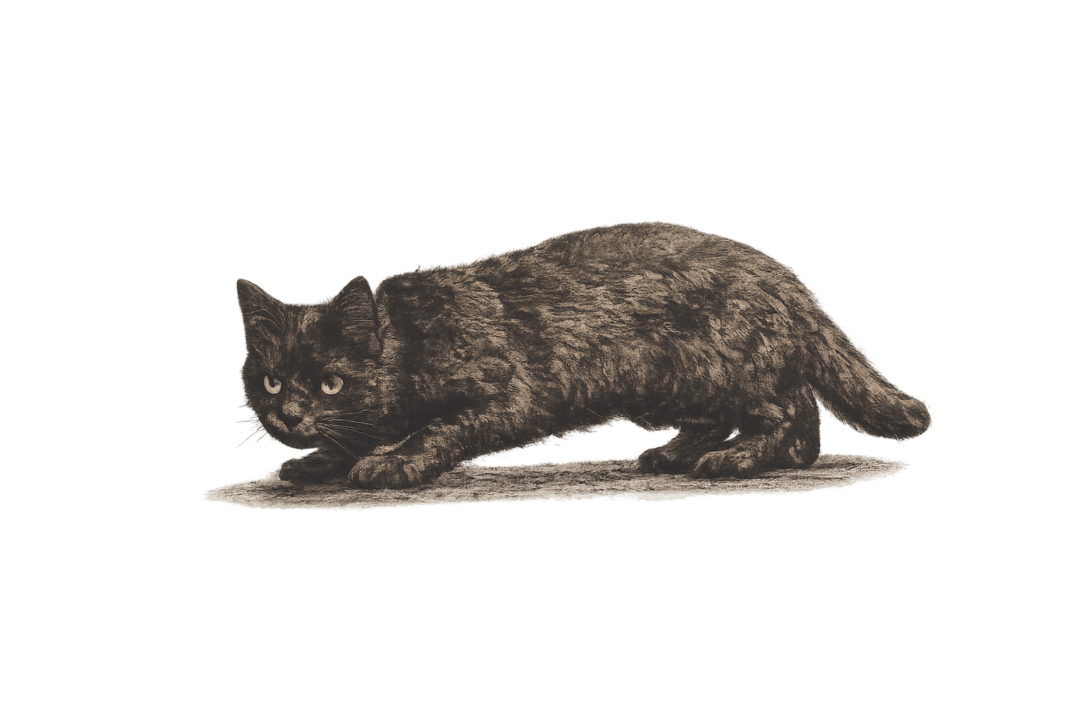 Eine sich heranwagende Katze