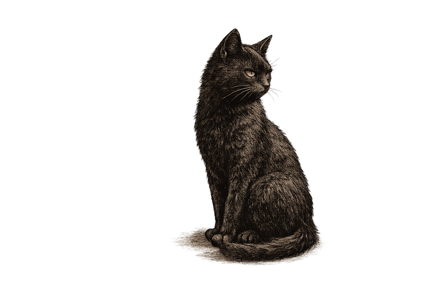 Eine spielende schwarze Katze