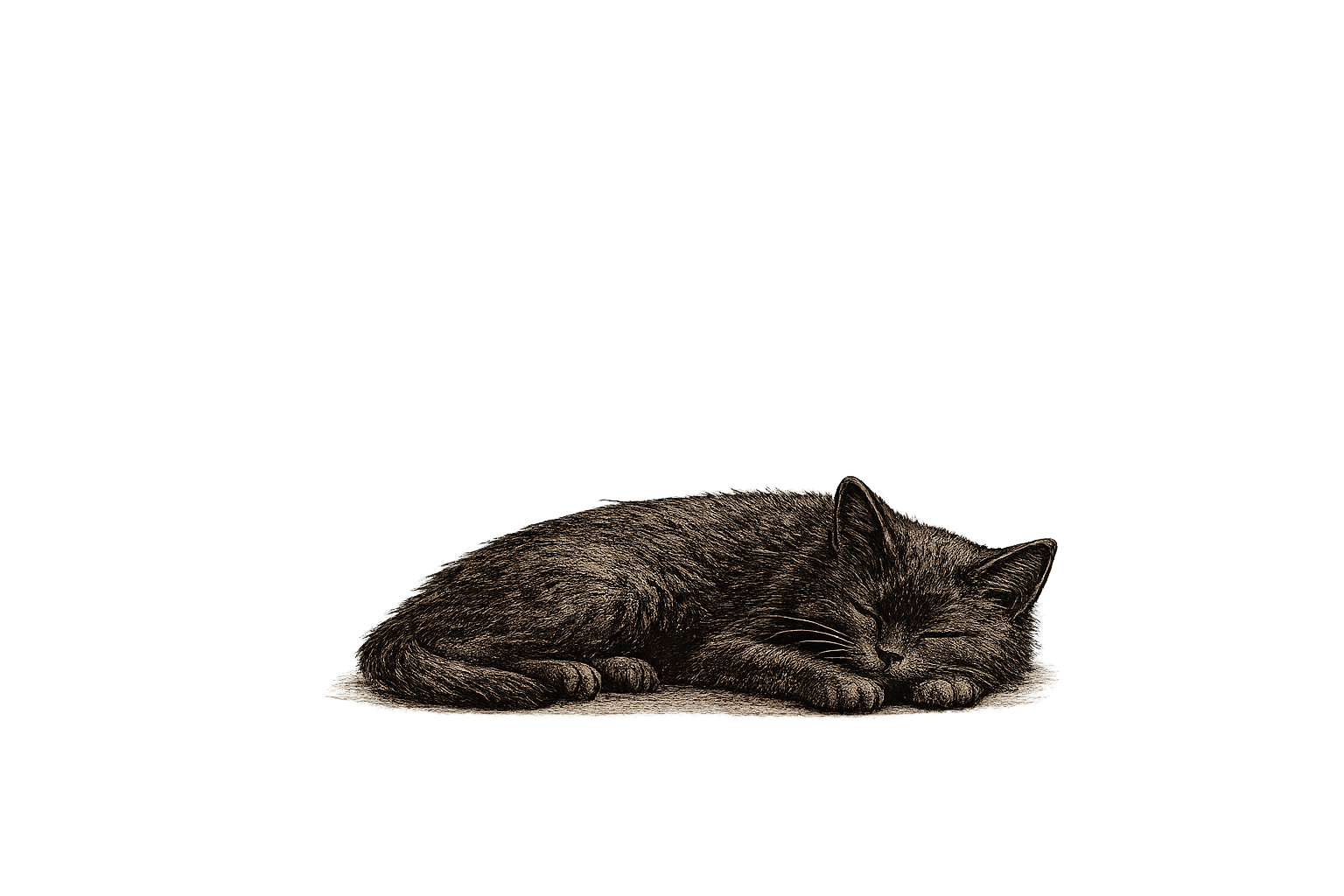 Eine schwarze Katze als Betrachterin der Quelle