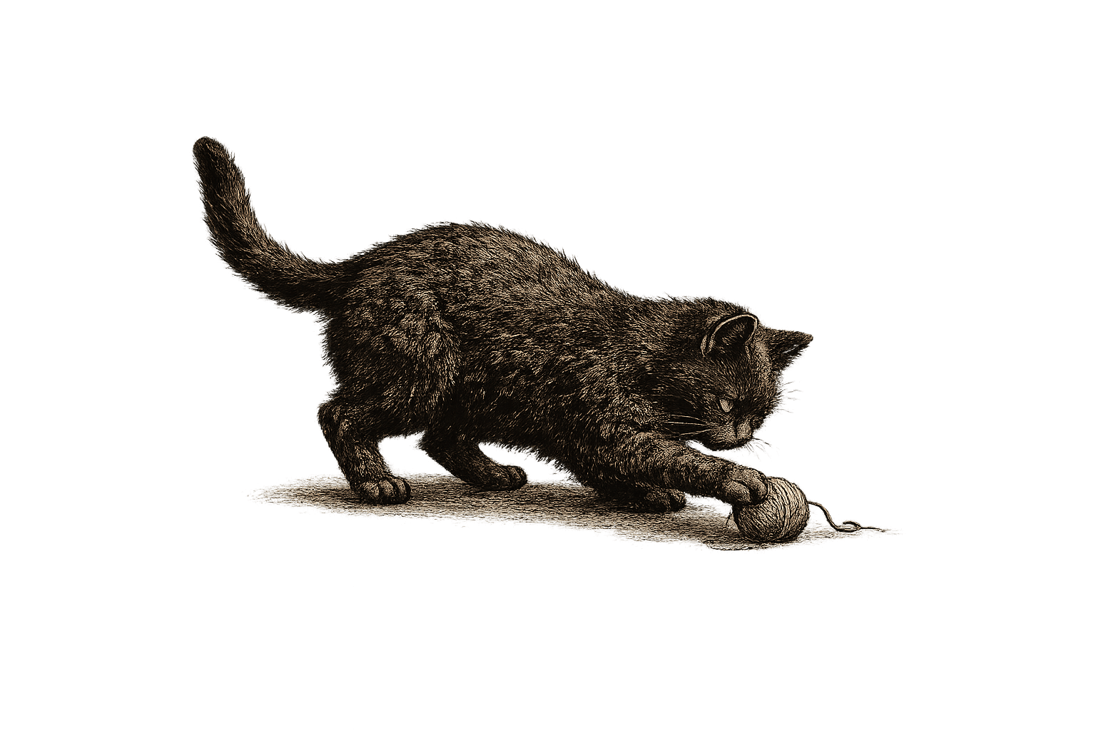 Spielende schwarze Katze