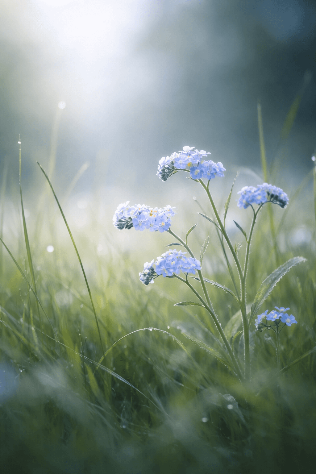Vergissmeinnicht am Morgen