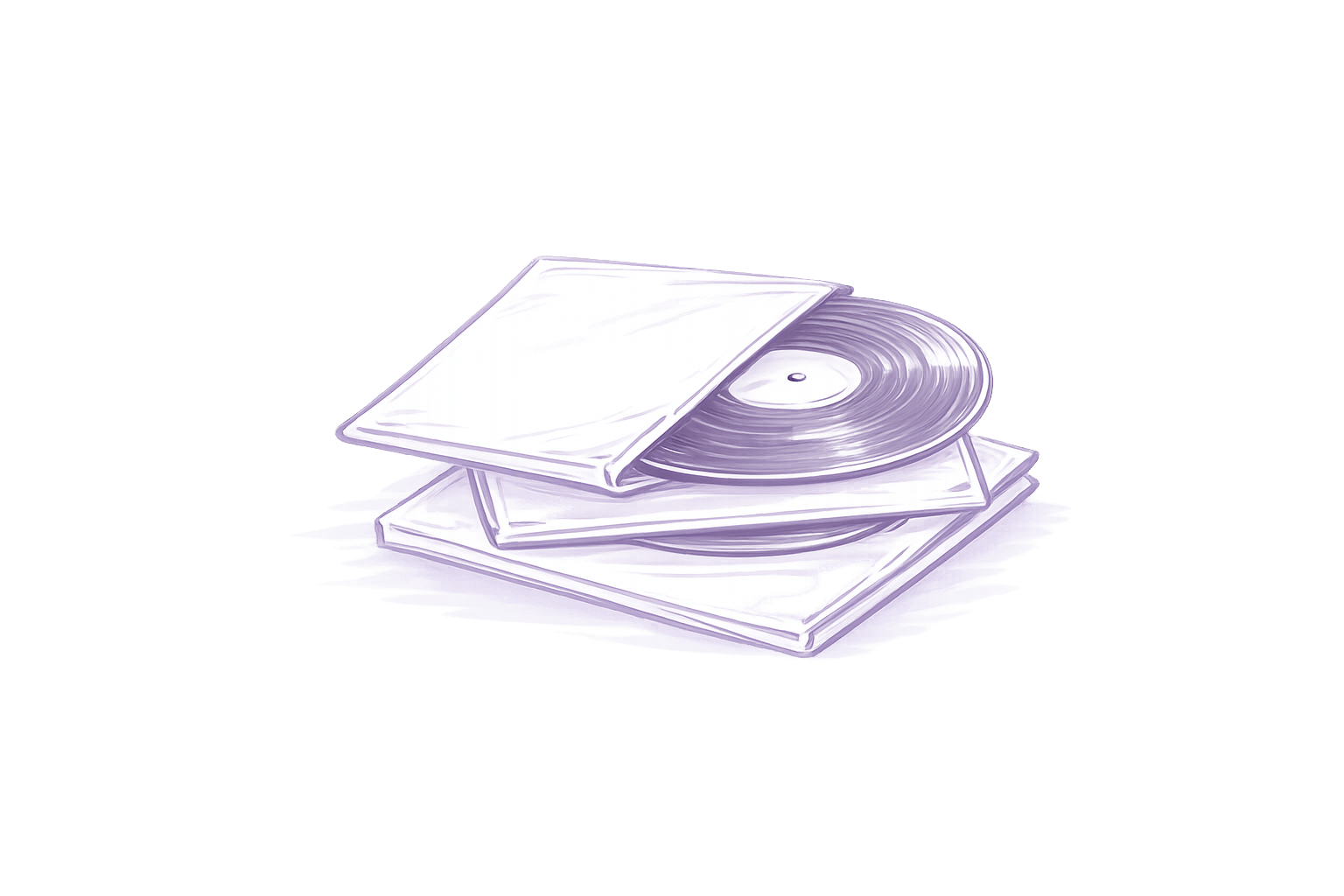 Ein Stapel Grammophon Platten