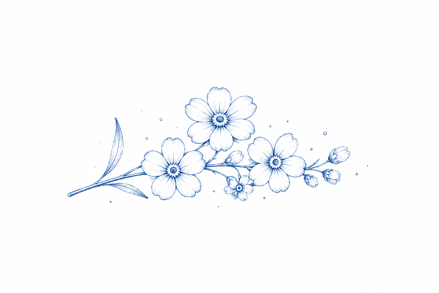 Ein Zweig mit drei Blüten - vielleicht Apfel