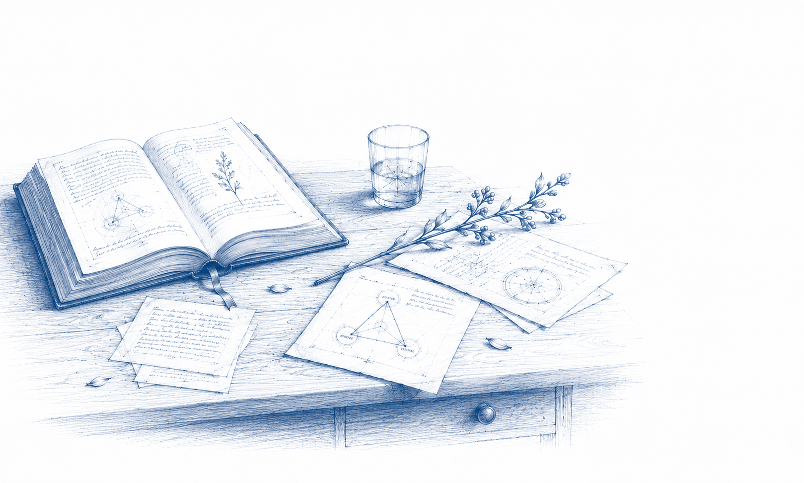 Zwei Stühle zum gemütlichen Gespräch beriet, ein Tisch und Bücher - eine Decke. 