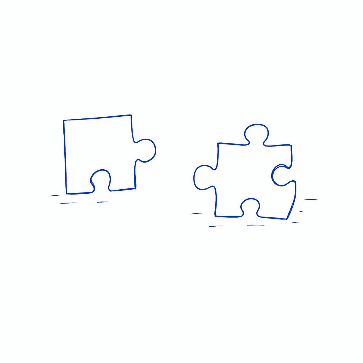 Zwei gezeichnete Puzzleteile