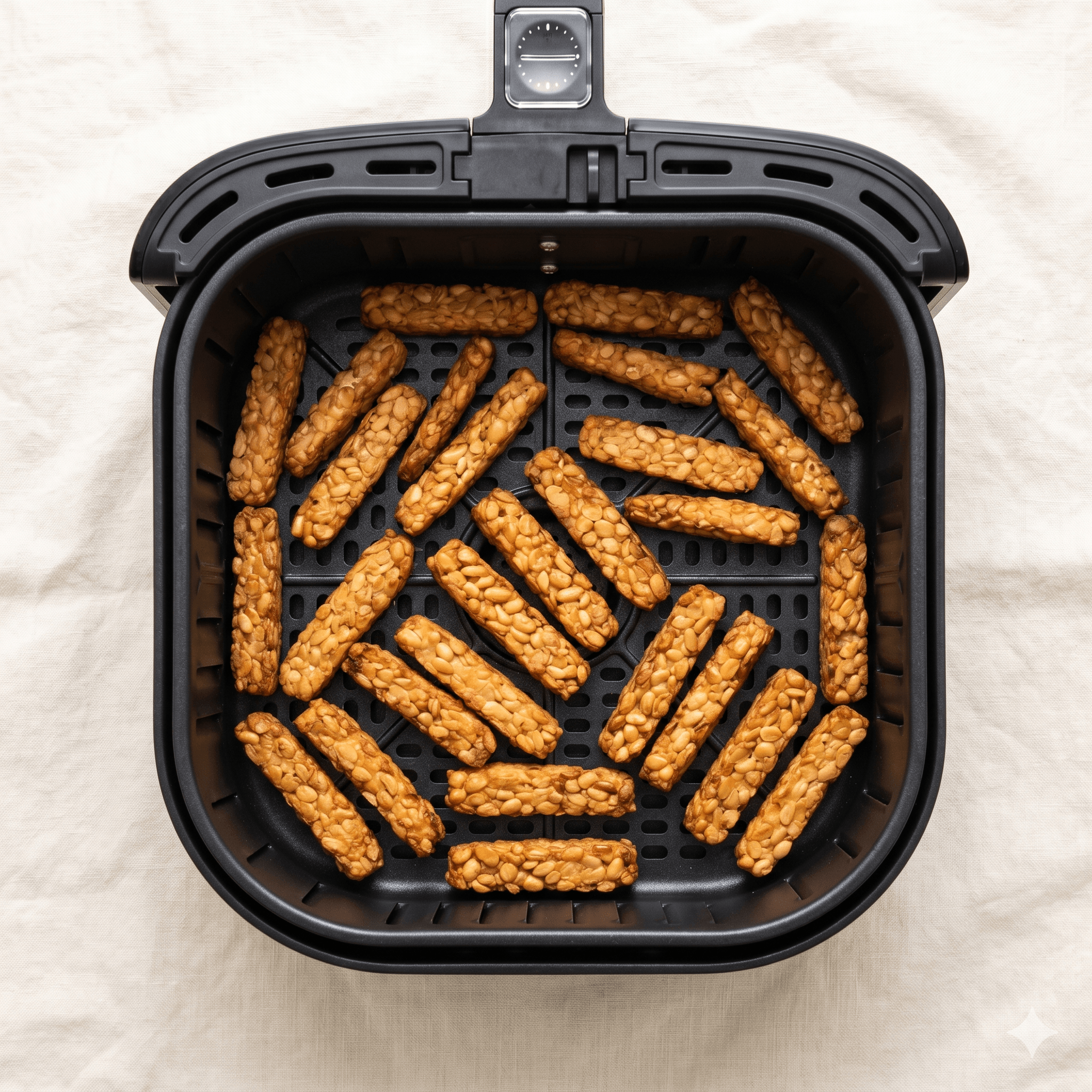 Airfryer mit knusprigem Tempeh