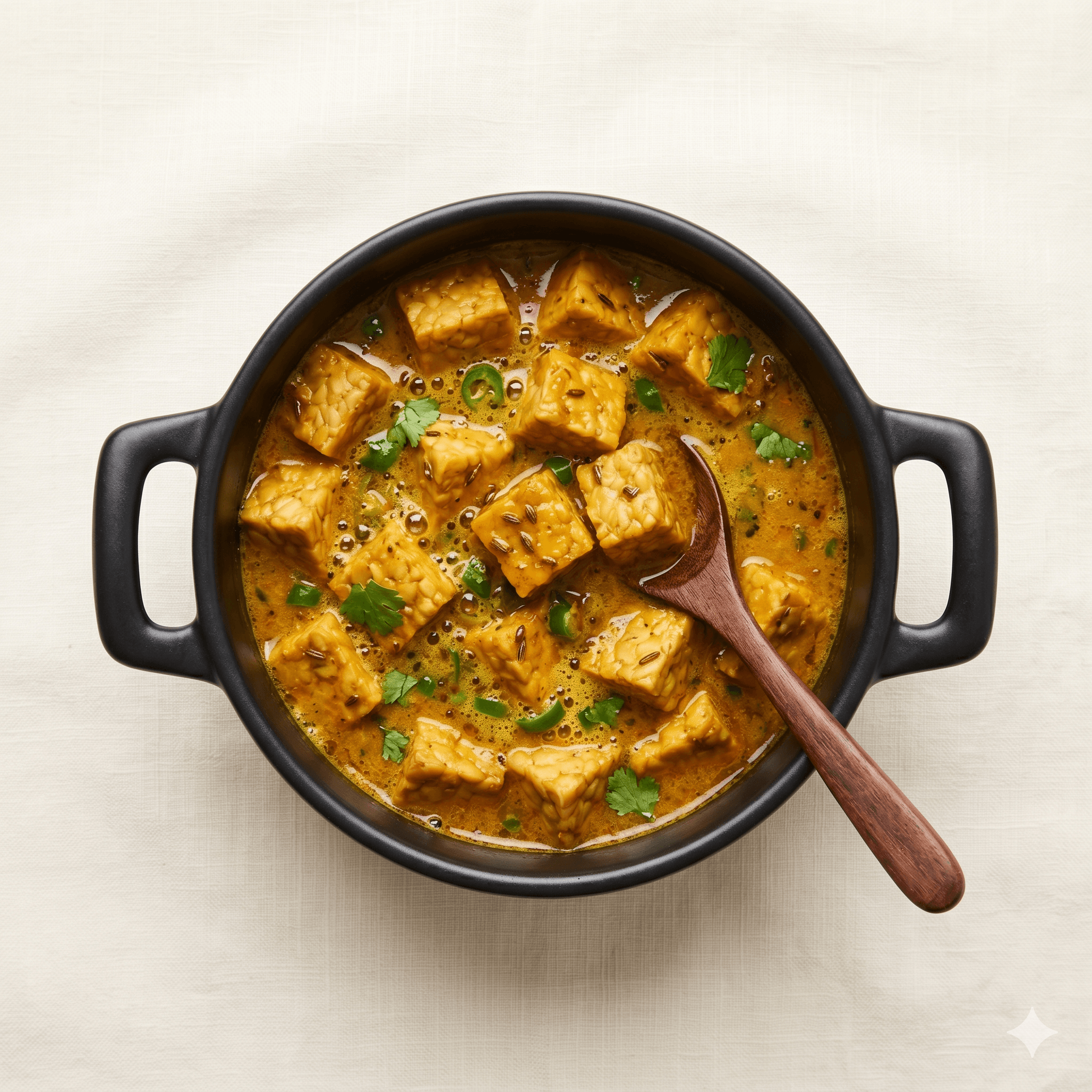 Topf mit Tempeh-Curry