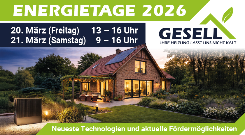 Energietage 2026 bei GESELL Gebäudetechnik: Ihr Update für moderne Heiztechnik vom 20.03.26 - 21.03.2026